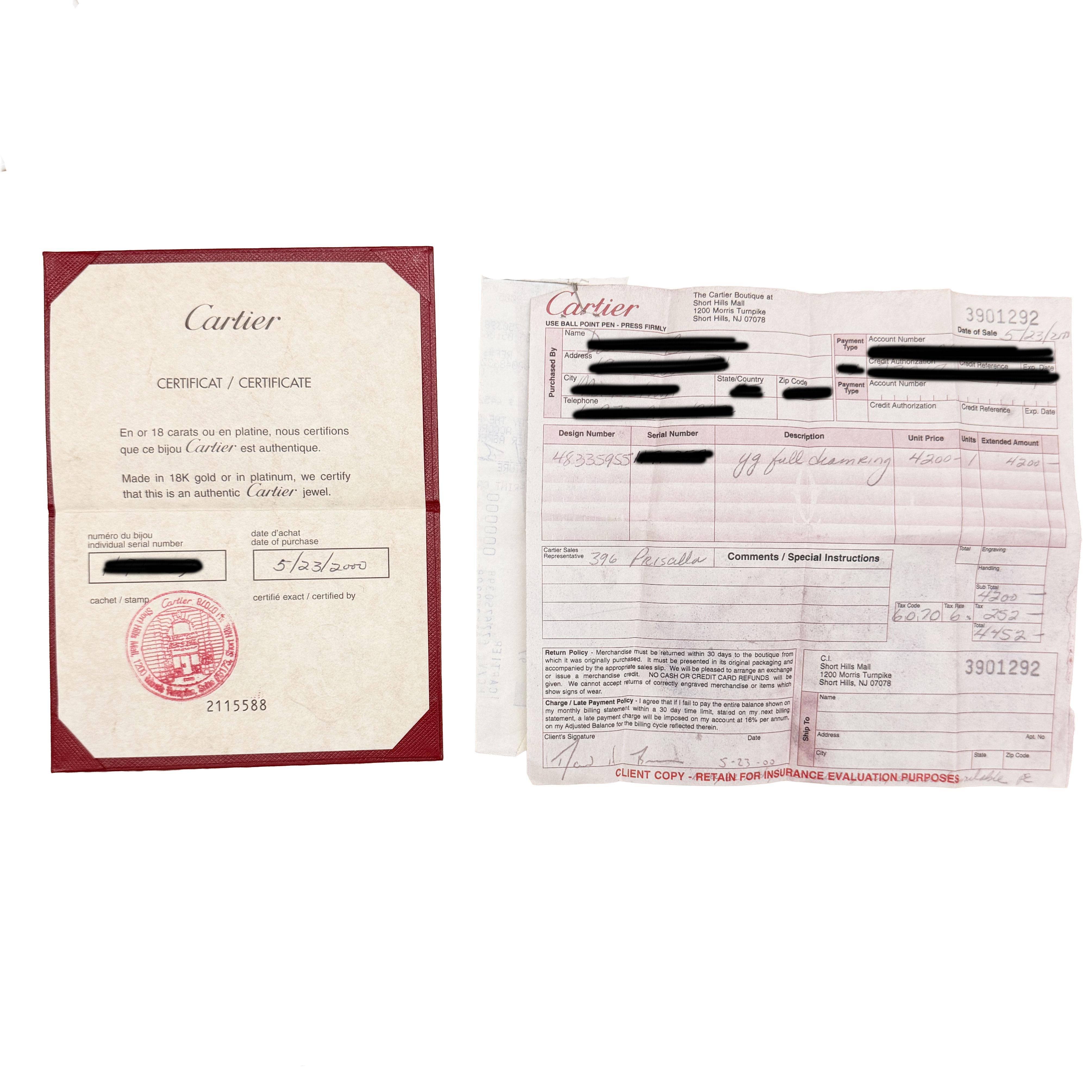 Anillo Cartier Oro Blanco y Oro Amarillo Diamante Vintage Contessa en venta 1