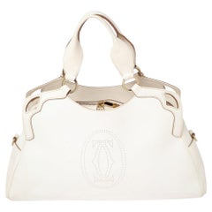 Cartier White Leather Medium Marcello de Cartier Bag