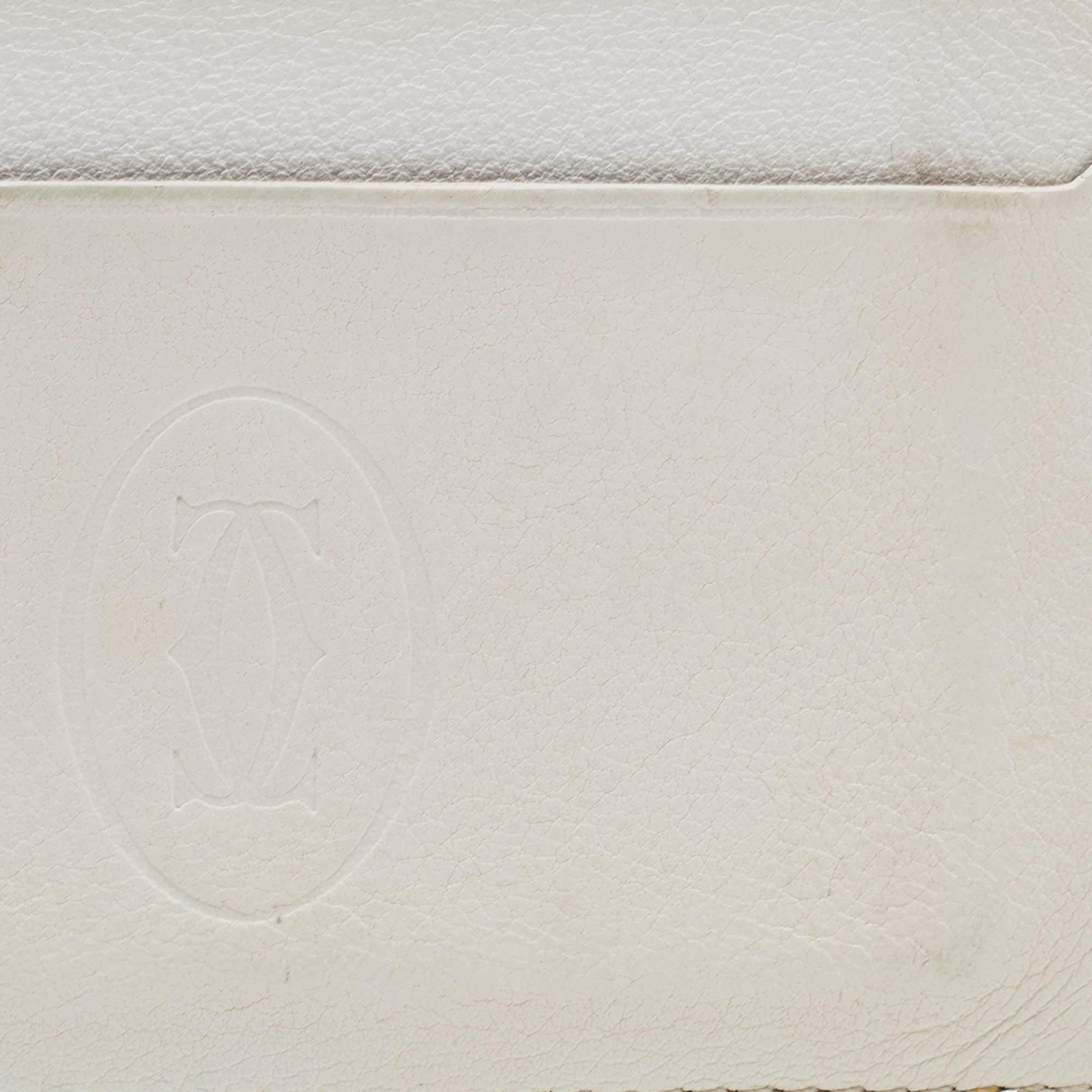 Cartier Must de Cartier Kartenetui aus weißem Leder im Angebot 7