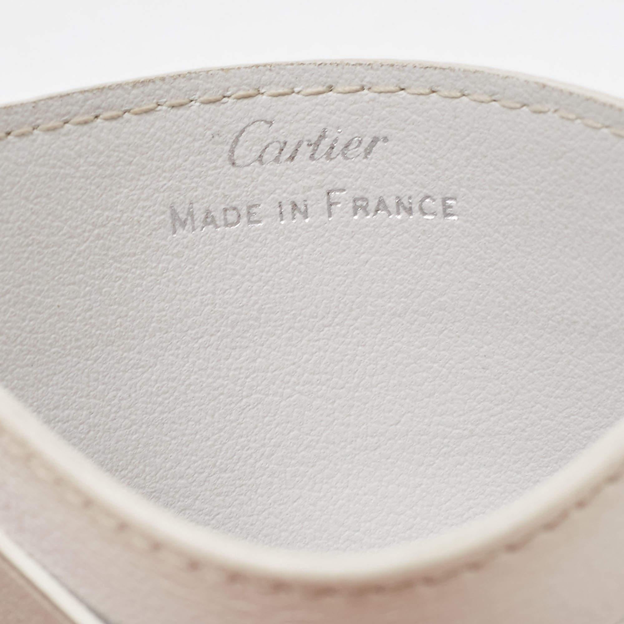Cartier White Leather Must de Cartier Card Holder For Sale 3
