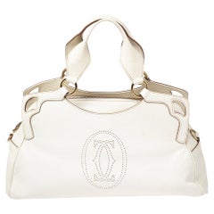 Kleine Marcello De Cartier-Tasche aus weißem Leder