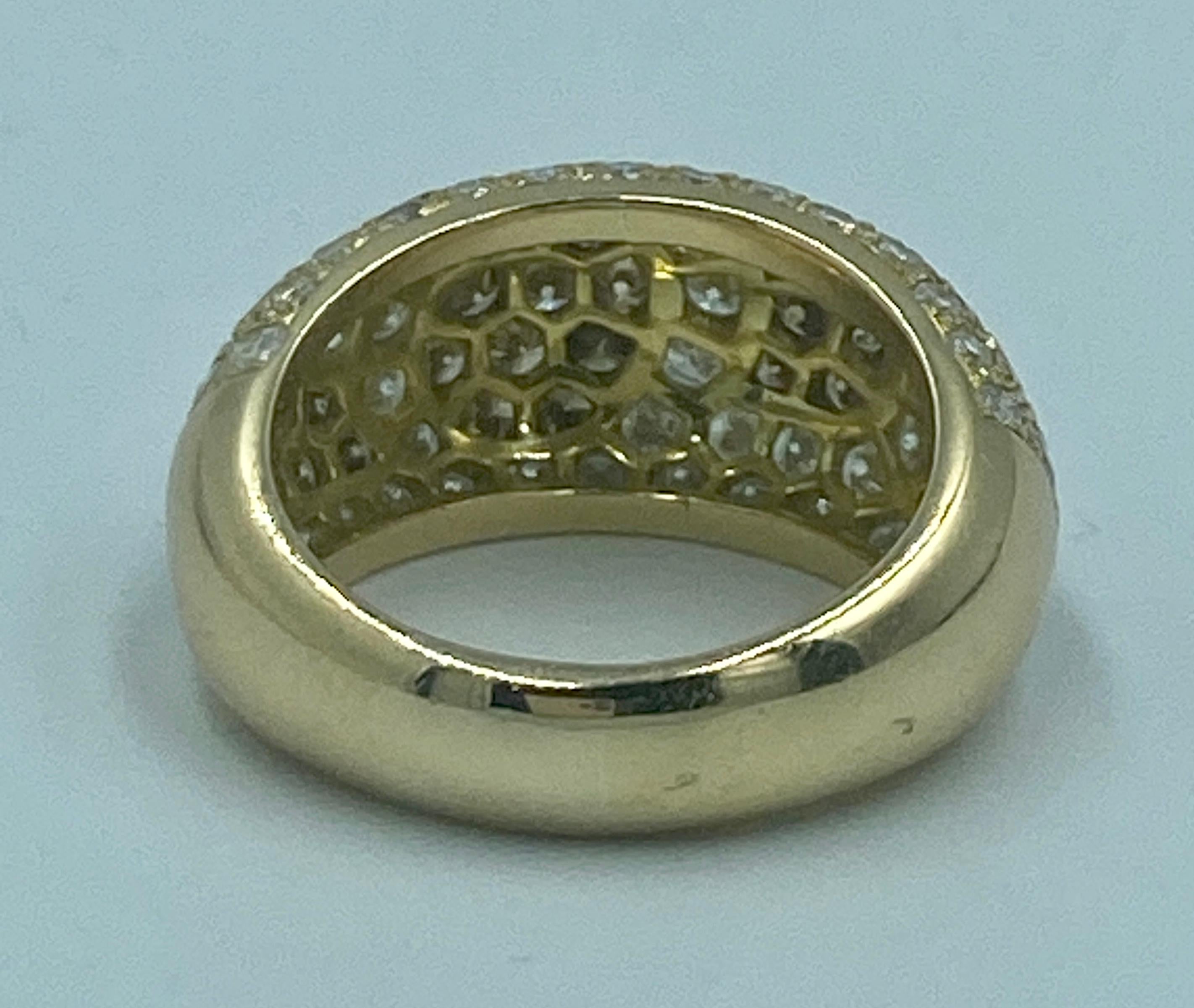 Cartier white, light yellow and mixed brown fancy diamond bombe ring For Sale 5