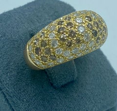 Cartier white, light yellow and mixed brown fancy diamond bombe ring