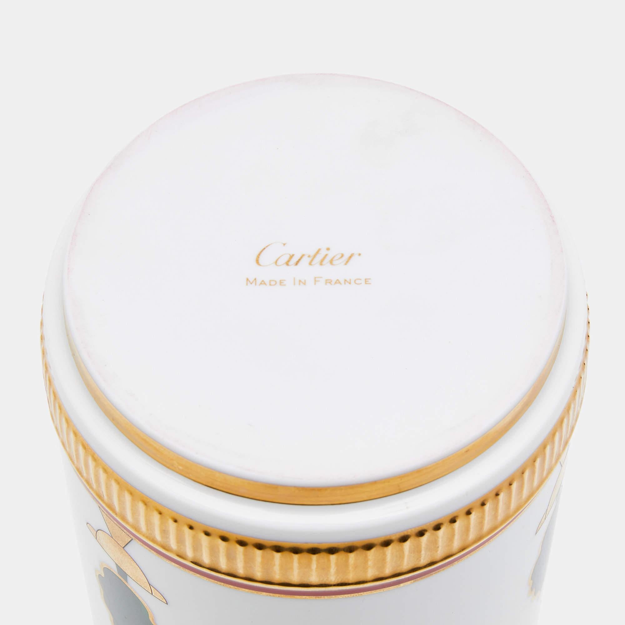 Women's or Men's Cartier White Porcelain Panthère de Cartier Vase
