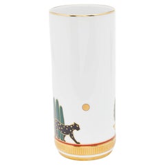 Vase Panthère de Cartier en porcelaine blanche