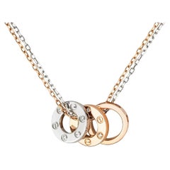 Cartier White & Rose Gold Diamond Love Necklace B7219700