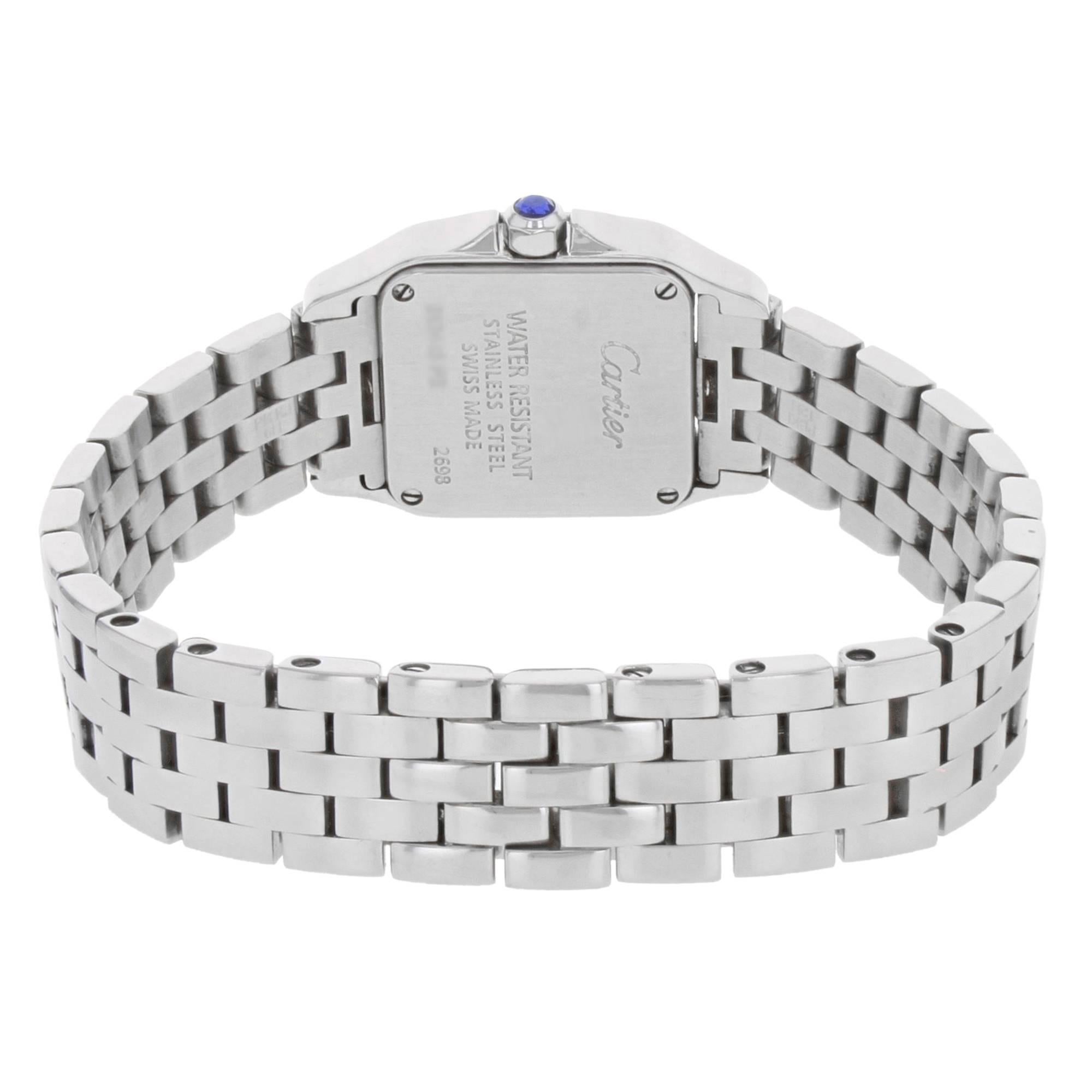 Women's or Men's Cartier Stainless Steel Santos Demoiselle White Dial Quartz Wristwatch  