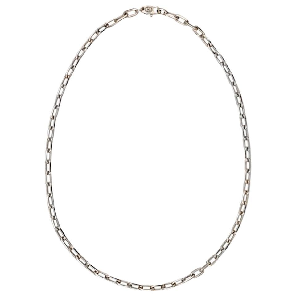 Cartier White Spartacus 18 Karat White Gold Oval Link Chain Necklace