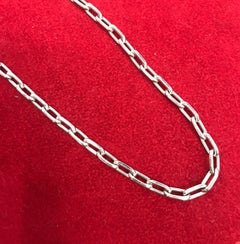 Cartier White Spartacus 18 Karat White Gold Oval Link Chain Necklace