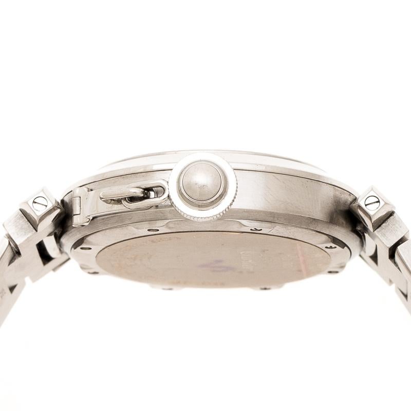 Contemporary Cartier White Stainless Steel Pasha de Cartier 2324 Women's Wristwatch 35 mm