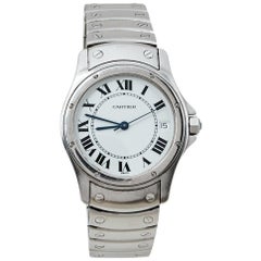 Cartier White Stainless Steel Santos Ronde 1920 1 Women's Wristwatch 33 MM