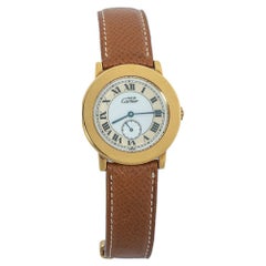 Cartier White Vermeil & Leather Must de Cartier 1810 1 Women's Wristwatch 33 mm