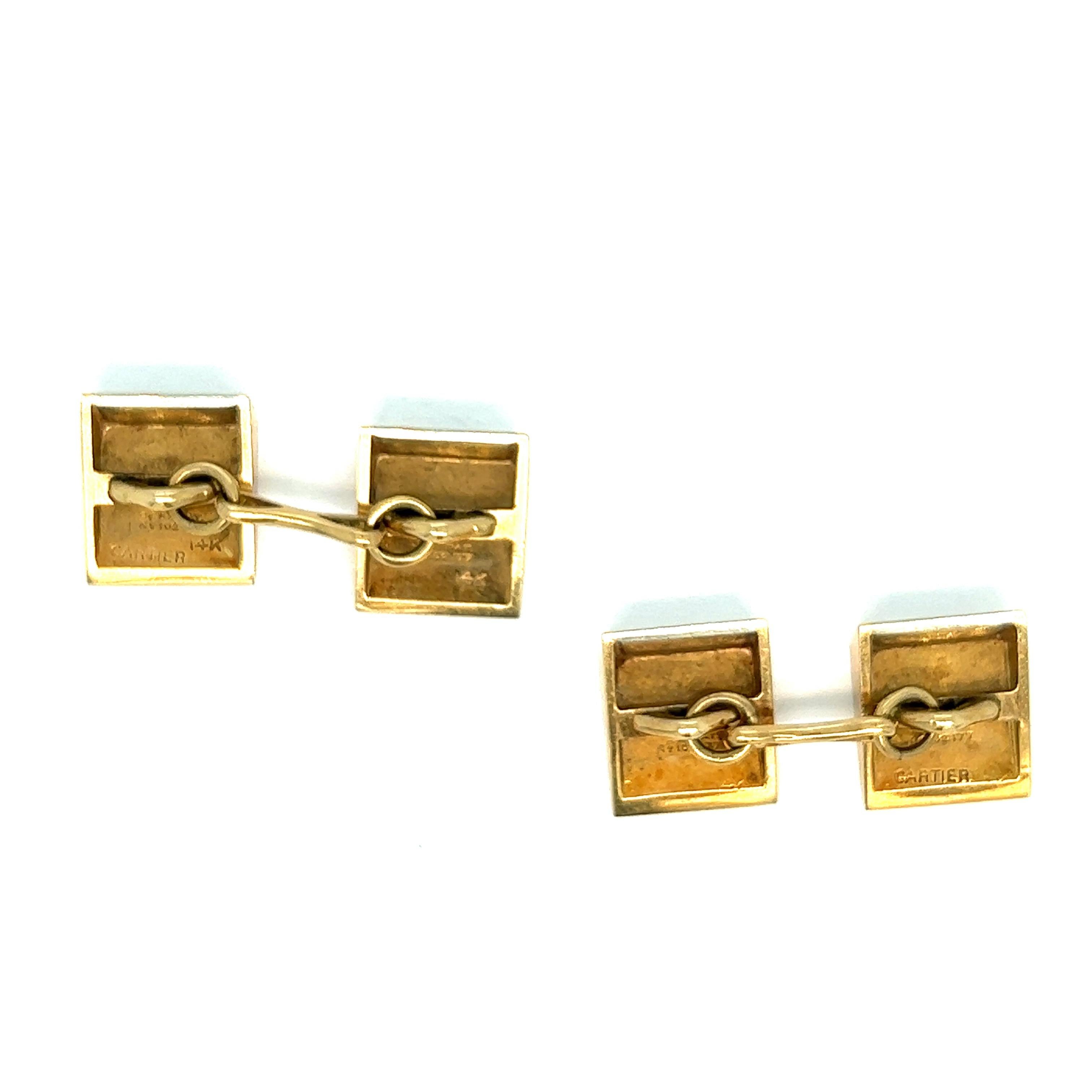 Cartier White & Yellow Gold Cufflinks For Sale 1