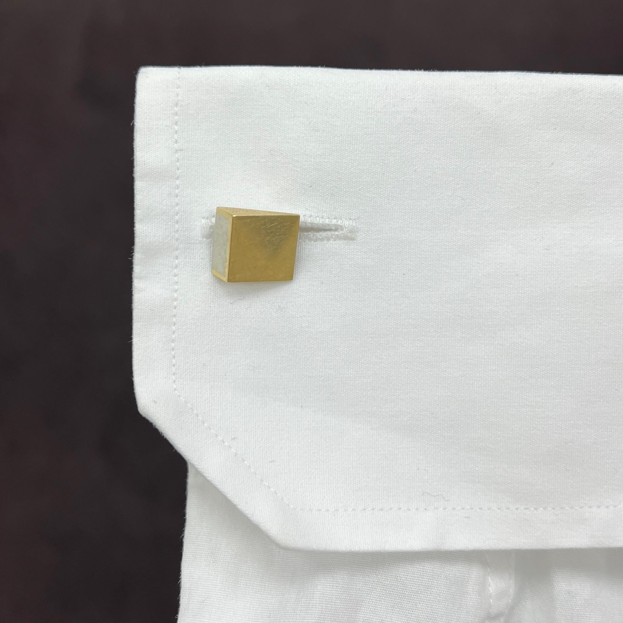 Cartier White & Yellow Gold Cufflinks For Sale 3