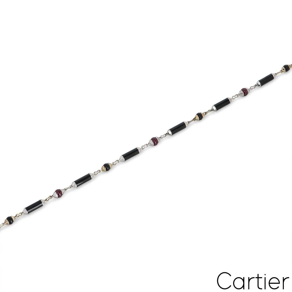 Cartier Halskette Le Baiser Du Dragon, Weiß- und Gelbgold Onyx & Rubin im Zustand „Hervorragend“ im Angebot in London, GB