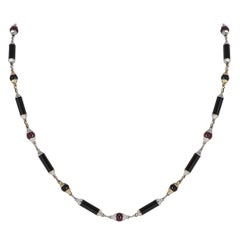 Cartier White & Yellow Gold Onyx & Ruby Le Baiser Du Dragon Necklace