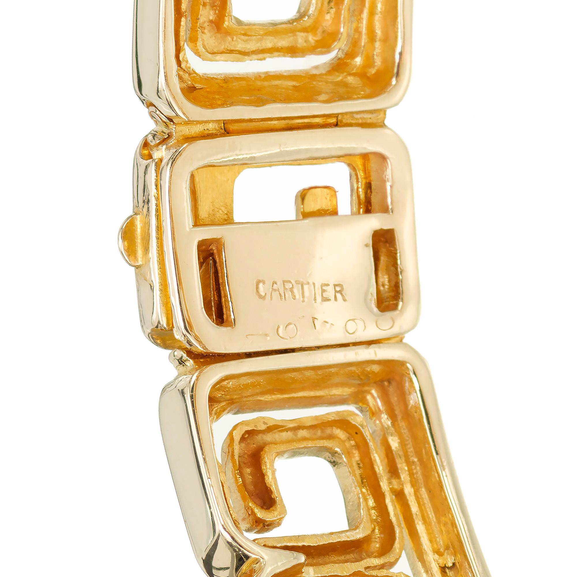 Cartier Whiteside & Blank Yellow Gold Double C Bracelet In Good Condition In Stamford, CT