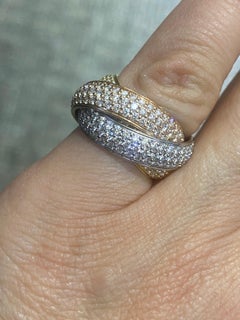 Cartier wide diamond pave Trinity ring circa 1980s