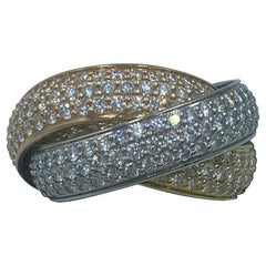 Cartier wide diamond pave Trinity ring circa 1980s