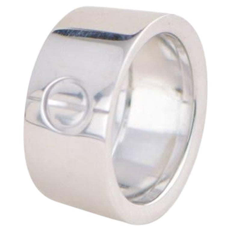 CARTIER Large Love Bague en or blanc Taille 53 en vente