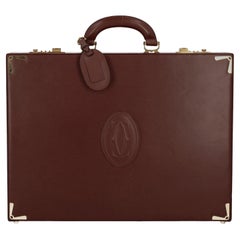 Cartier Women Briefcase Burgundy Leather 