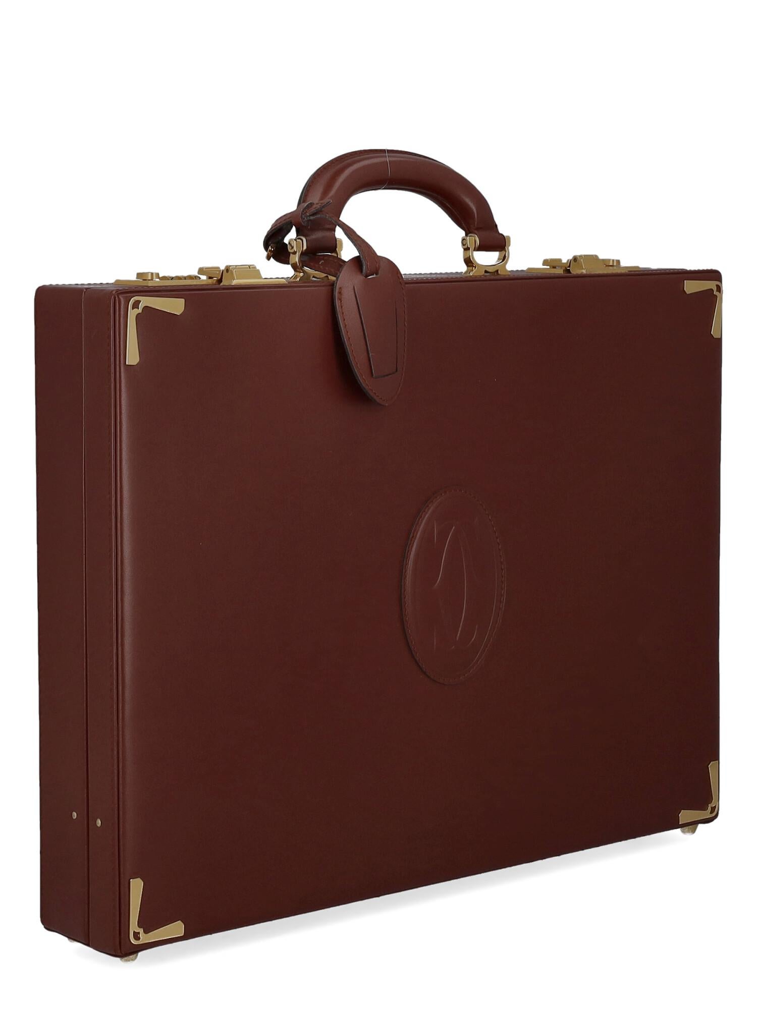 Brown Cartier Women Handbags Burgundy Leather  For Sale