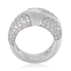 Cartier Women’s 18 Karat White Gold Spotted Diamond Pave Band Ring