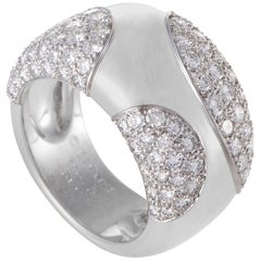 Cartier Women’s 18 Karat White Gold Spotted Diamond Pave Band Ring