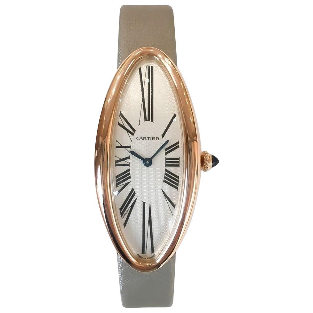 Cartier Women's Baignoire Allongee 18 Karat Rose Gold Mechanical Watch