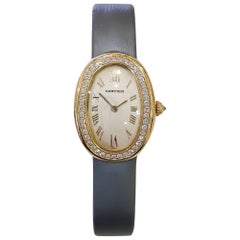 Cartier Women's Baignoire Solid 18 Karat Yellow Gold Diamond Watch