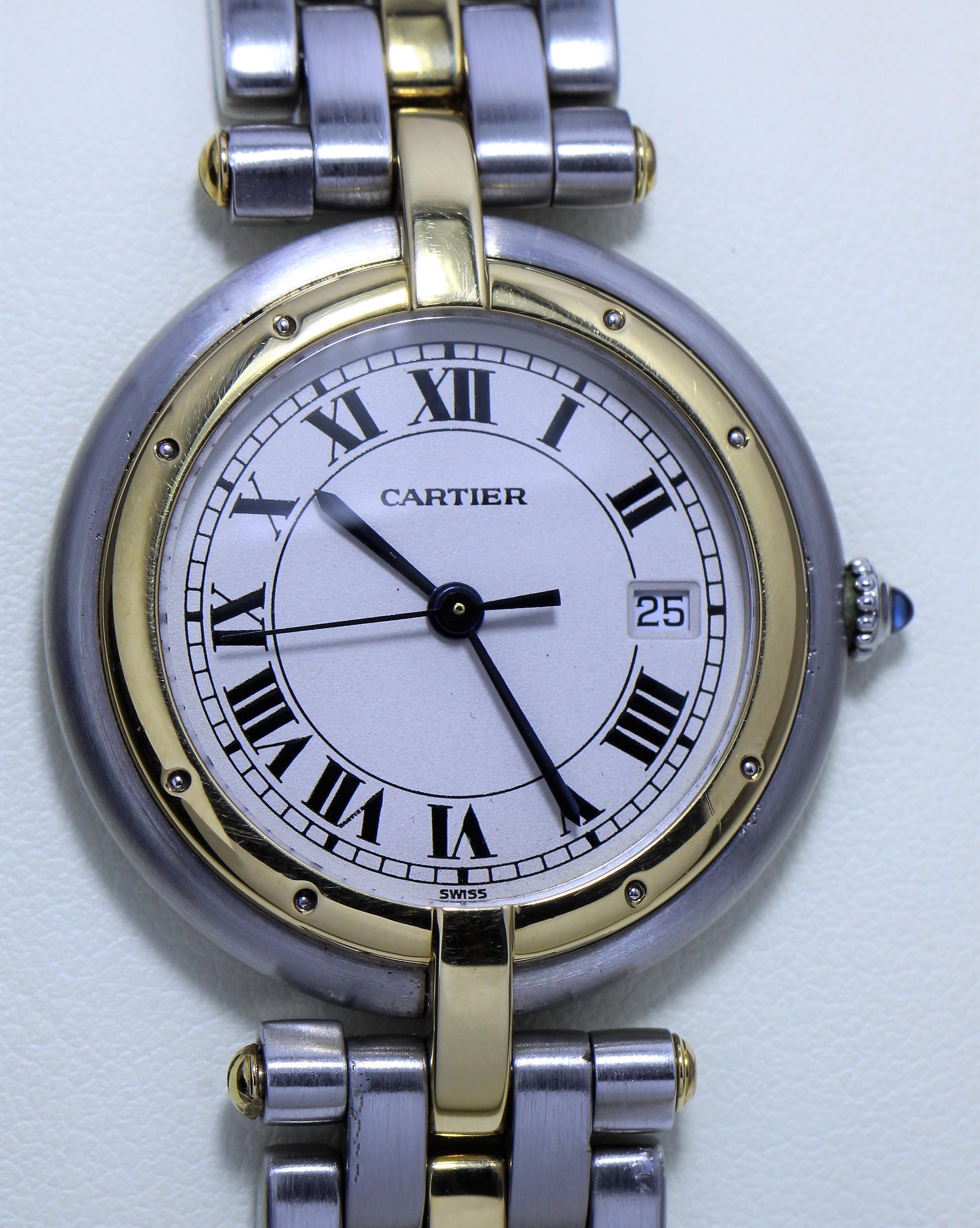 Cartier Women's Bicolor (Gold/Silver) Stainless Steel Watch
White Face with Roman Numeral hour markers