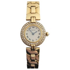 Cartier Women's Colisee 18 Karat Yellow Gold Diamond Case and Crown Watch