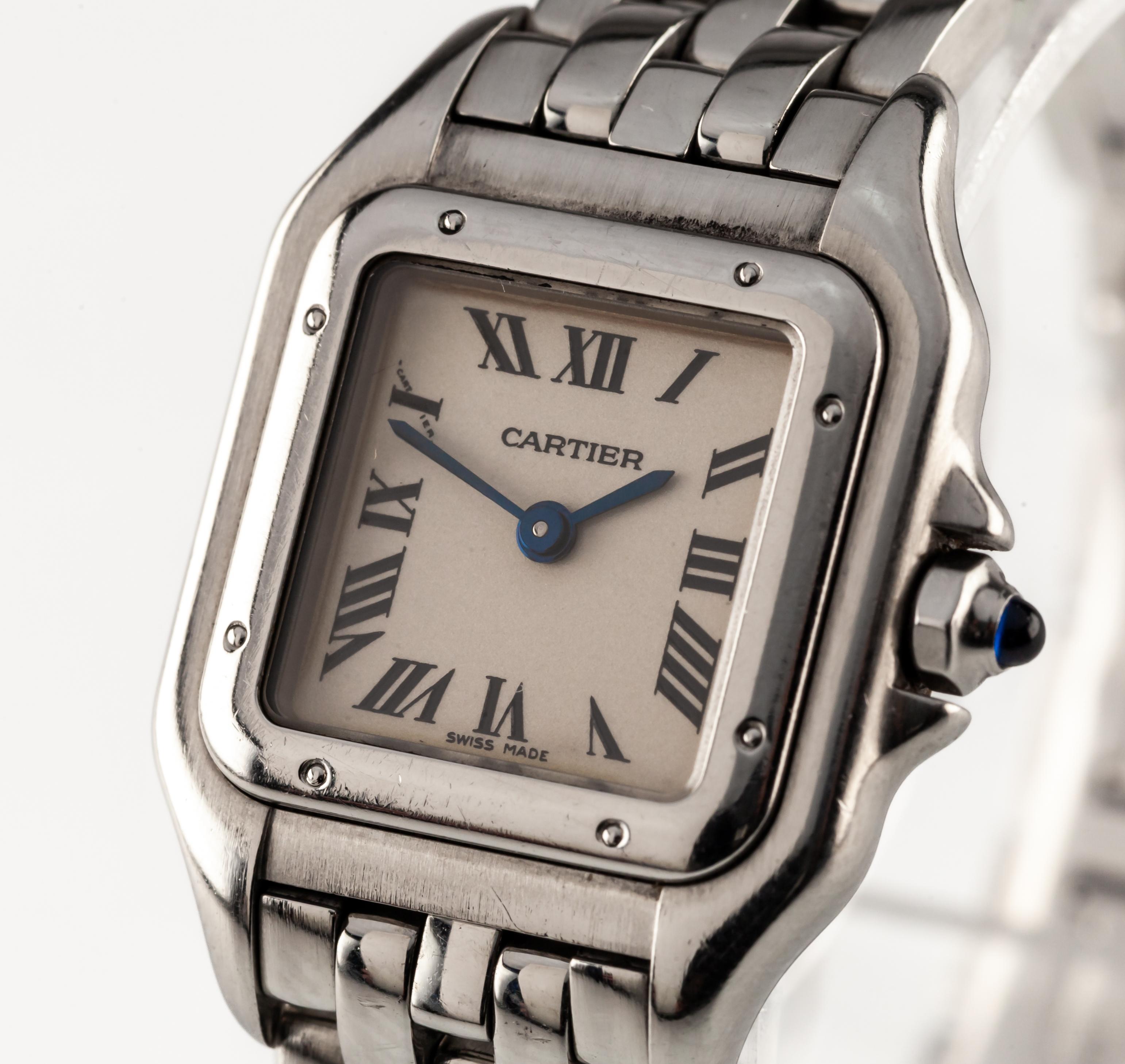 Modern Cartier Women's Stainless Steel Panthere Quartz Watch Serviced 1320
