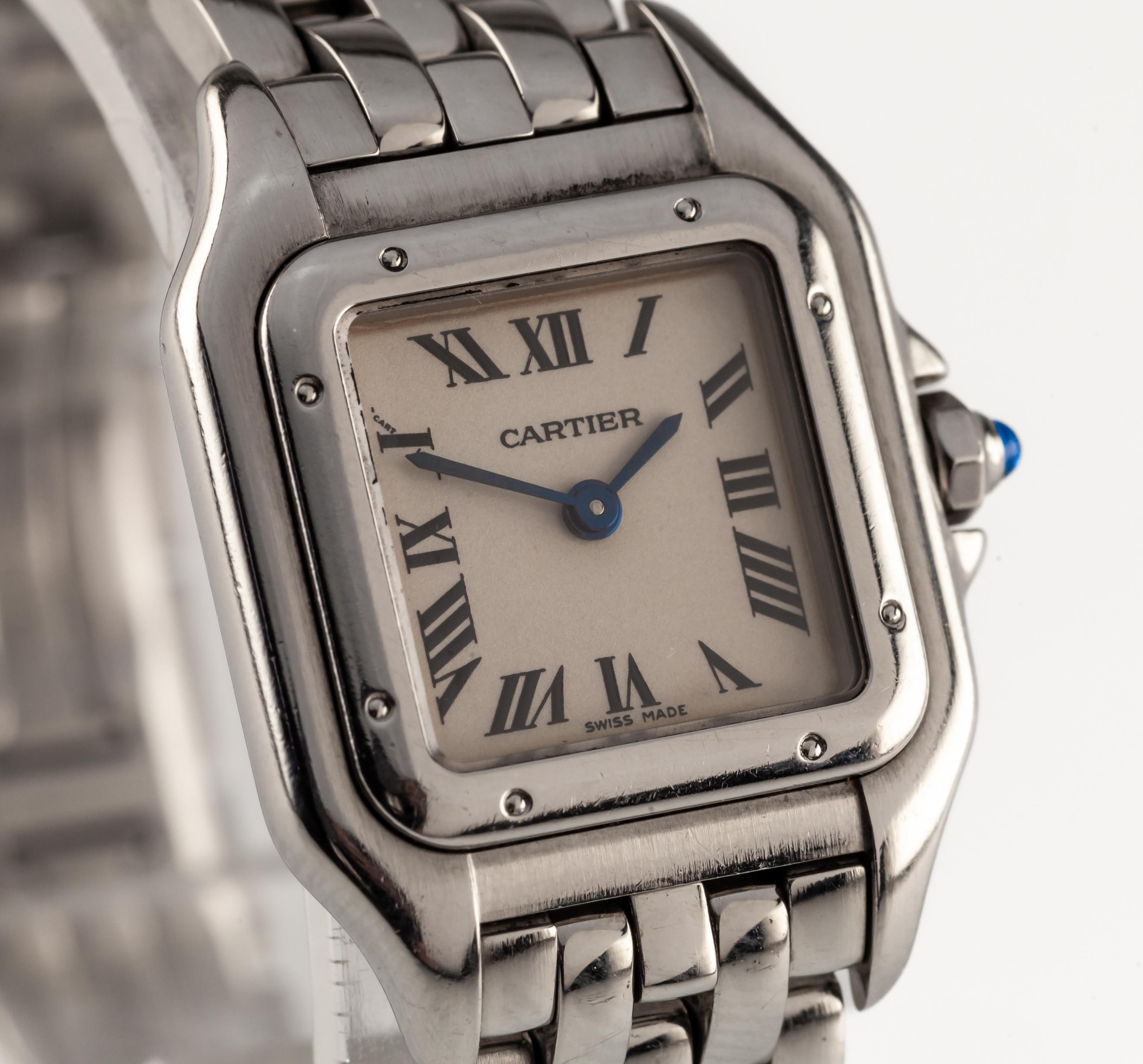 Cabochon Cartier Women's Stainless Steel Panthere Quartz Watch Serviced 1320