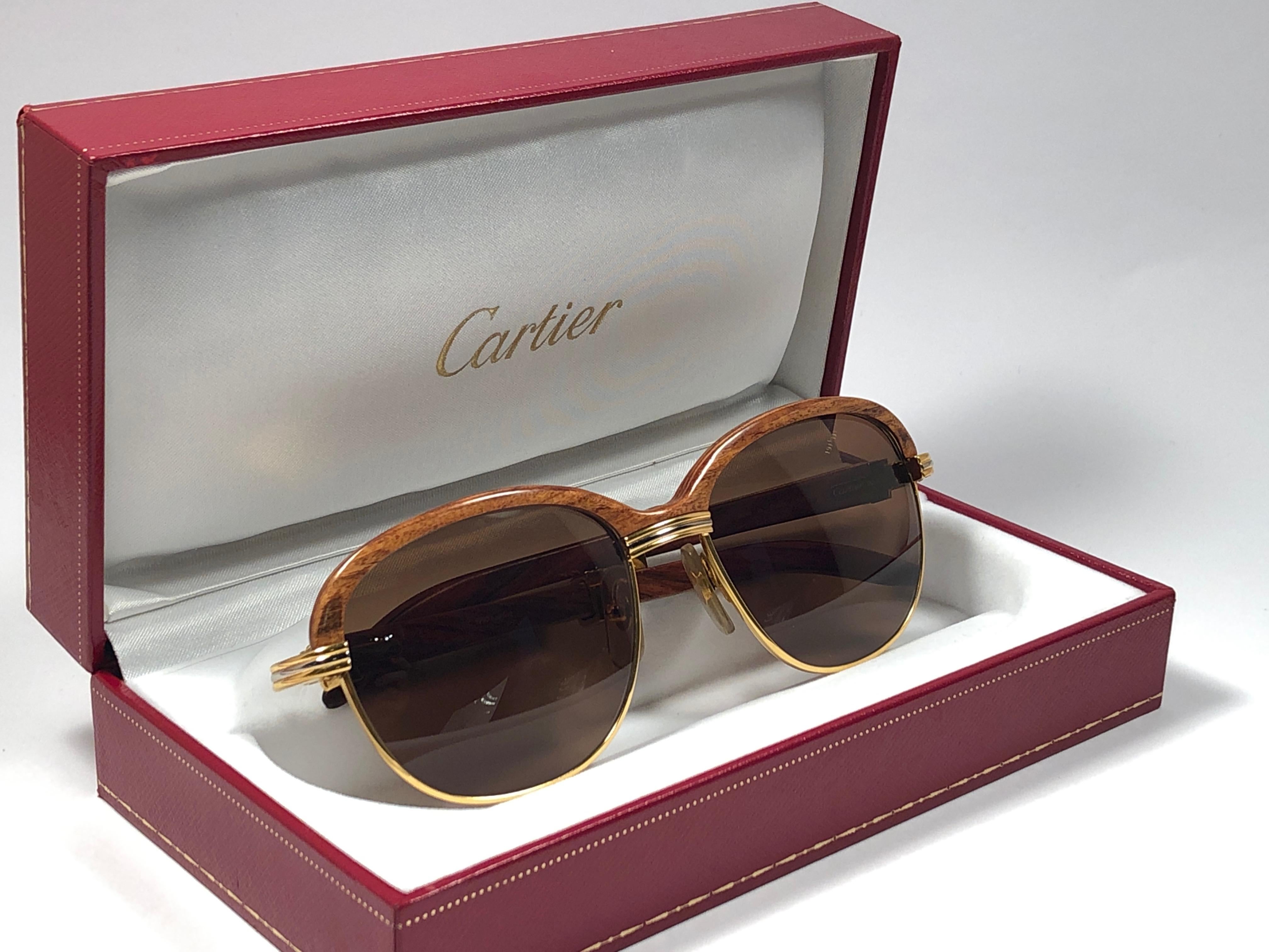 cartier glasses wood frame