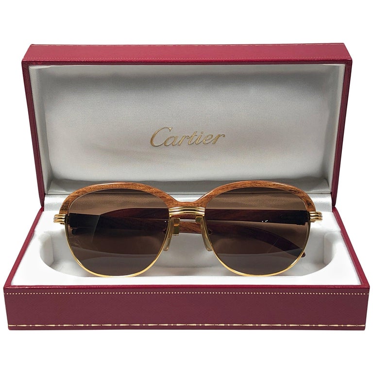 Cartier Wood Malmaison Precious Light Wood and Gold 54mm Sunglasses at  1stDibs | cartier malmaison, cartier wood sunglasses, wood cartier  sunglasses