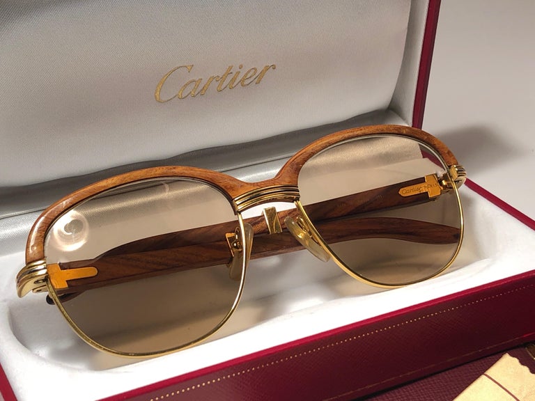 vintage cartier glasses wood