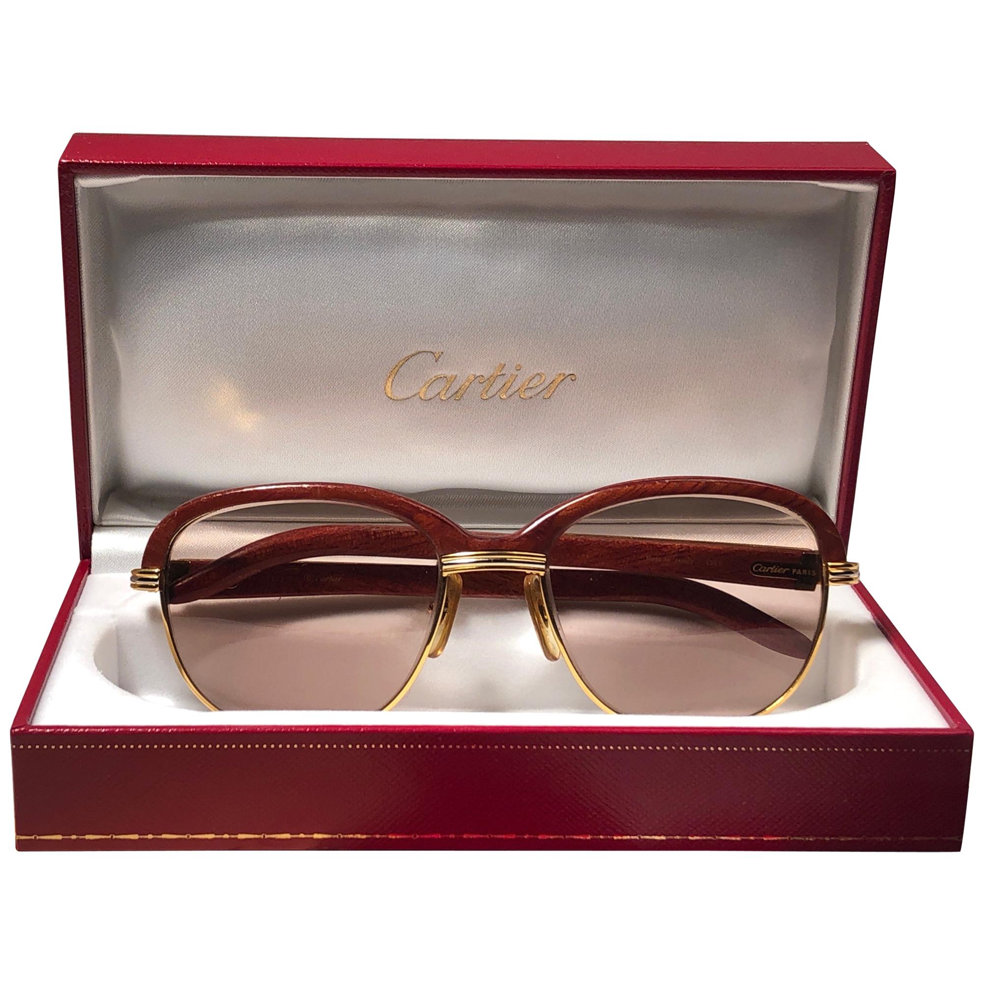 cartier glasses wood