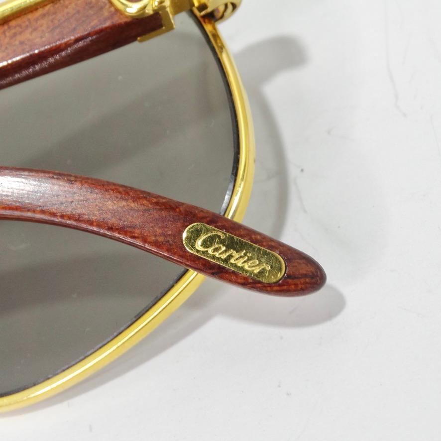 Cartier Wood Monceau Gold & Wood Sunglasses Circa 1990 9