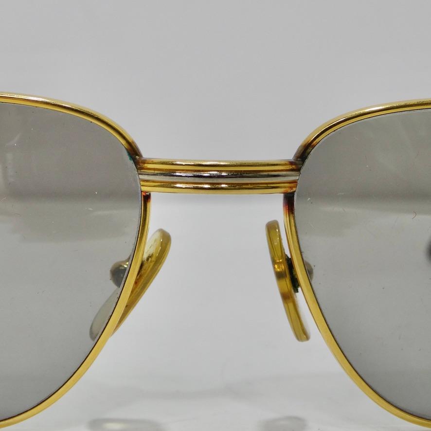 Women's or Men's Cartier Wood Monceau Gold & Wood Sunglasses Circa 1990
