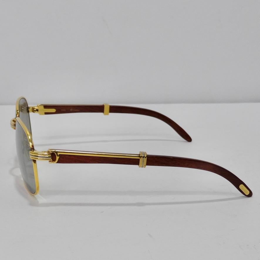 Cartier Wood Monceau Gold & Wood Sunglasses Circa 1990 1