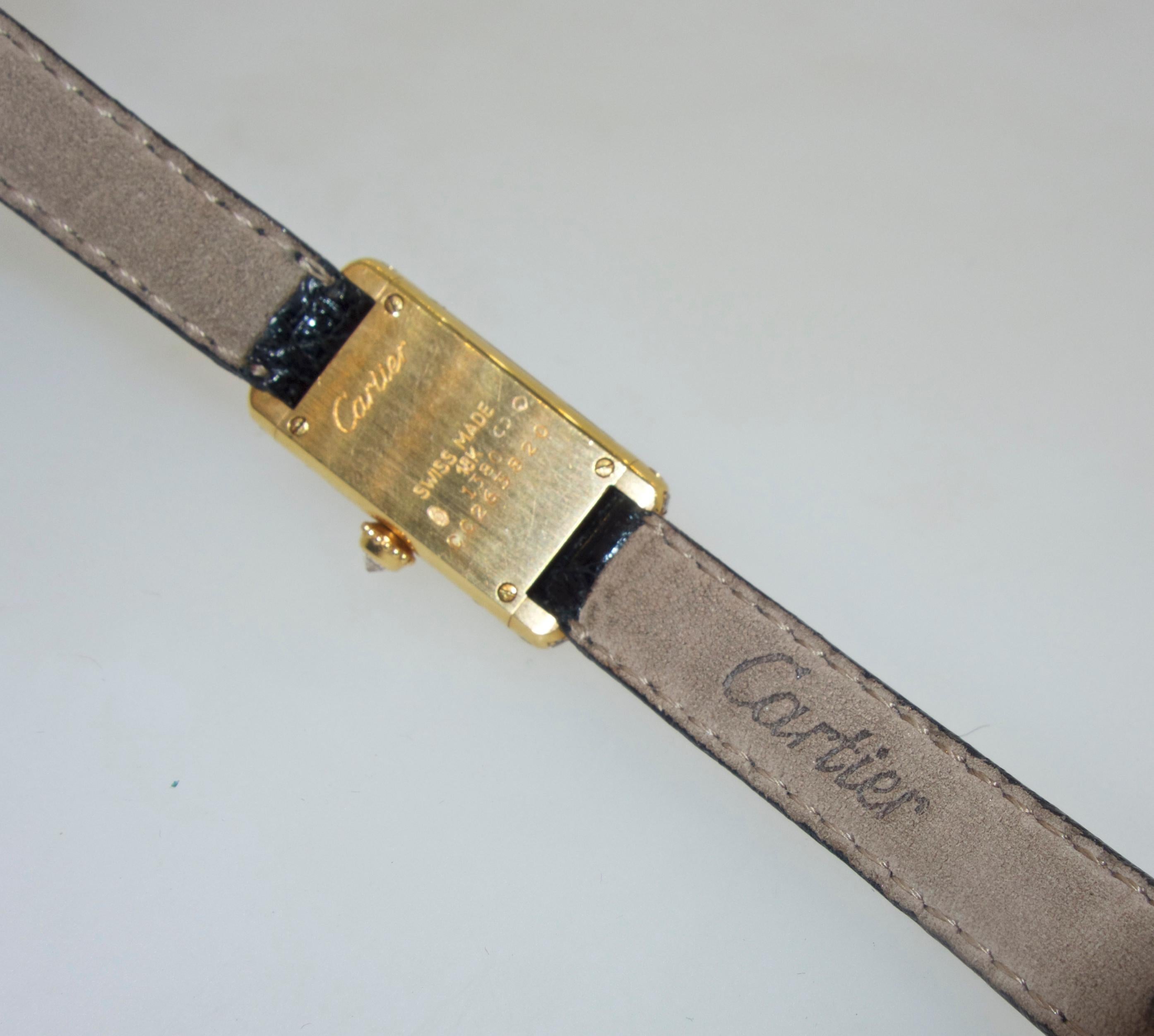 Cartier Wristwatch with Diamonds and Black Enamel 3