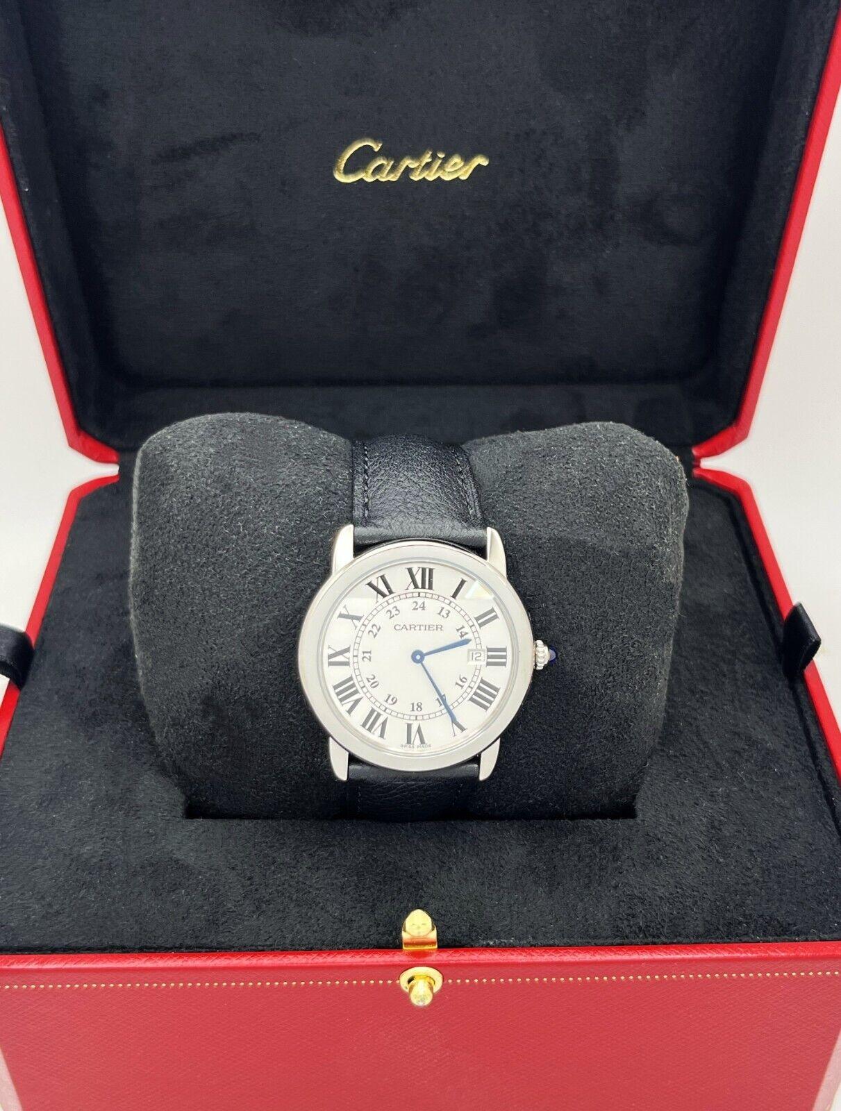 Cartier WSRN0029 Ref 4319 Ronde Solo Edelstahl Lederarmband 2021 1