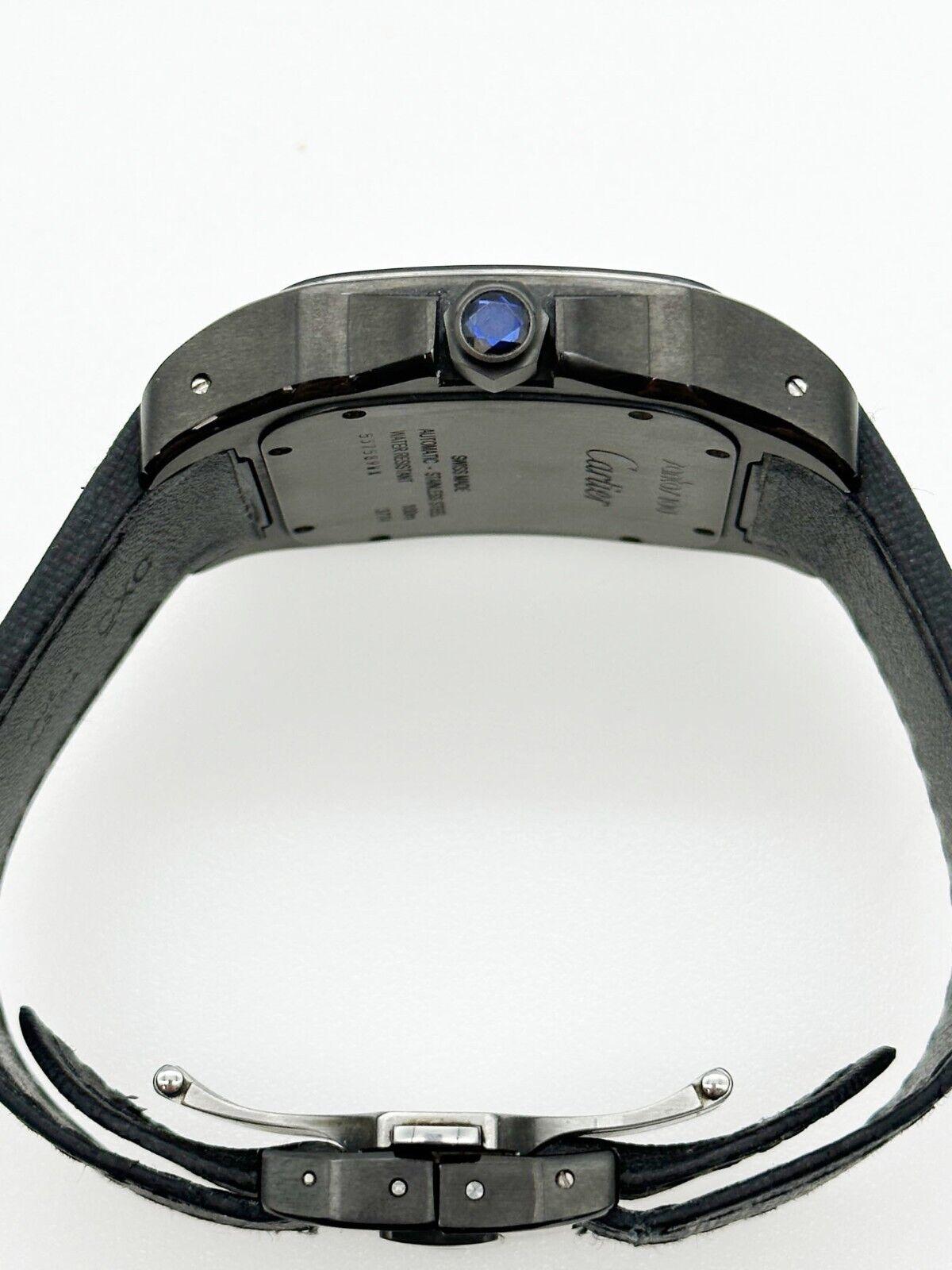 Cartier WSSA0006 Ref 3774 Santos 100 Kohlenstoff ADLC beschichtetes Stahlkastenpapier 2017 7