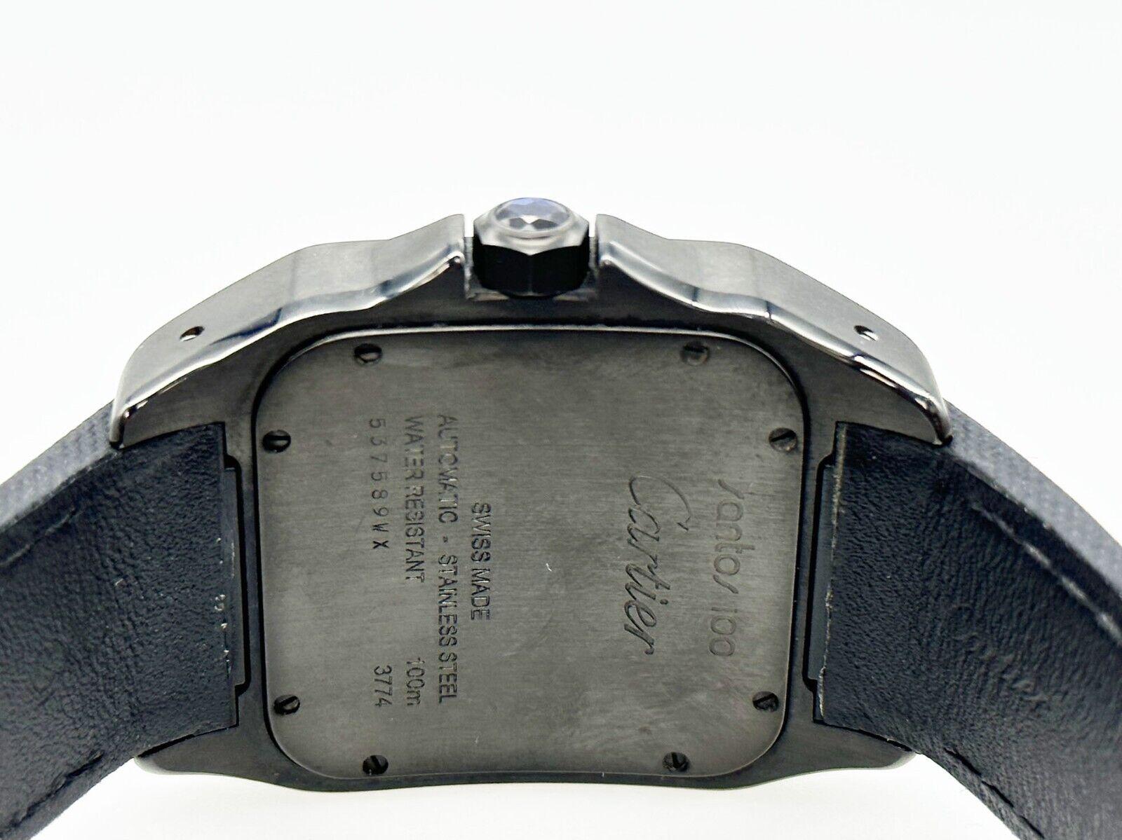 Cartier WSSA0006 Ref 3774 Santos 100 Kohlenstoff ADLC beschichtetes Stahlkastenpapier 2017 3
