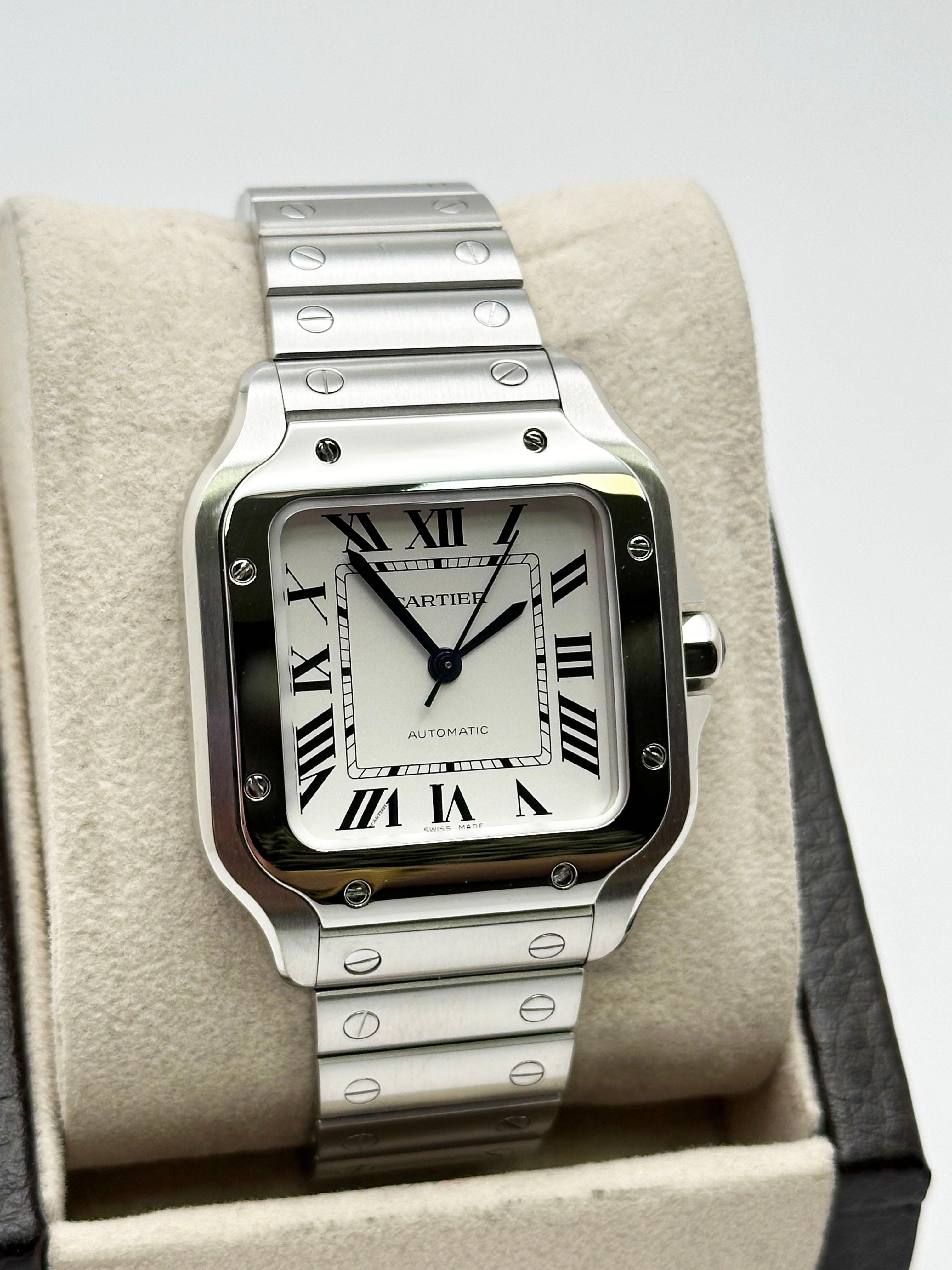 Women's or Men's Cartier WSSA0029 Ref 4075 Santos Medium Stainless Steel Box Paper 2023