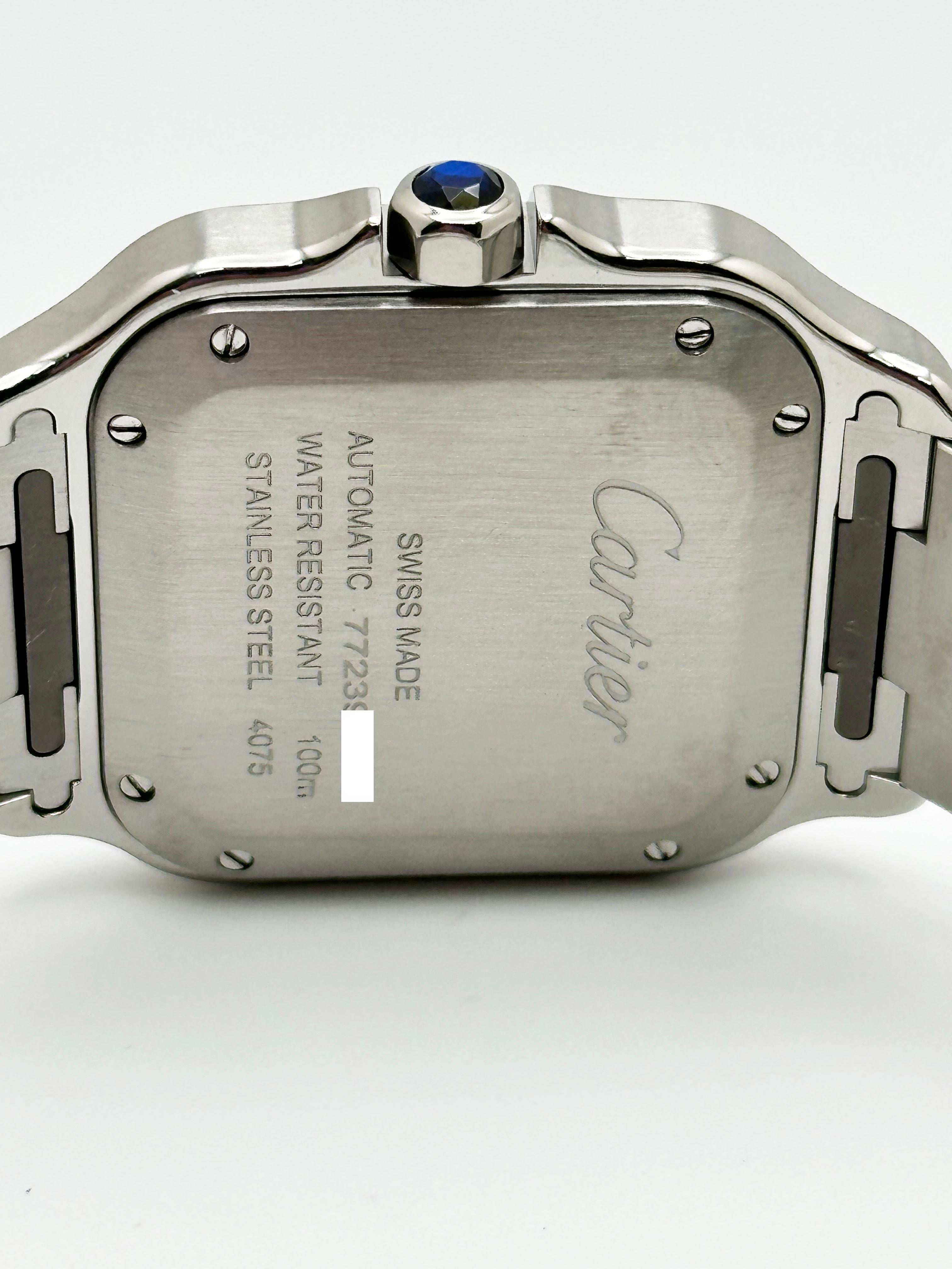Cartier WSSA0029 Ref 4075 Santos Medium Stainless Steel Box Paper 2023 3