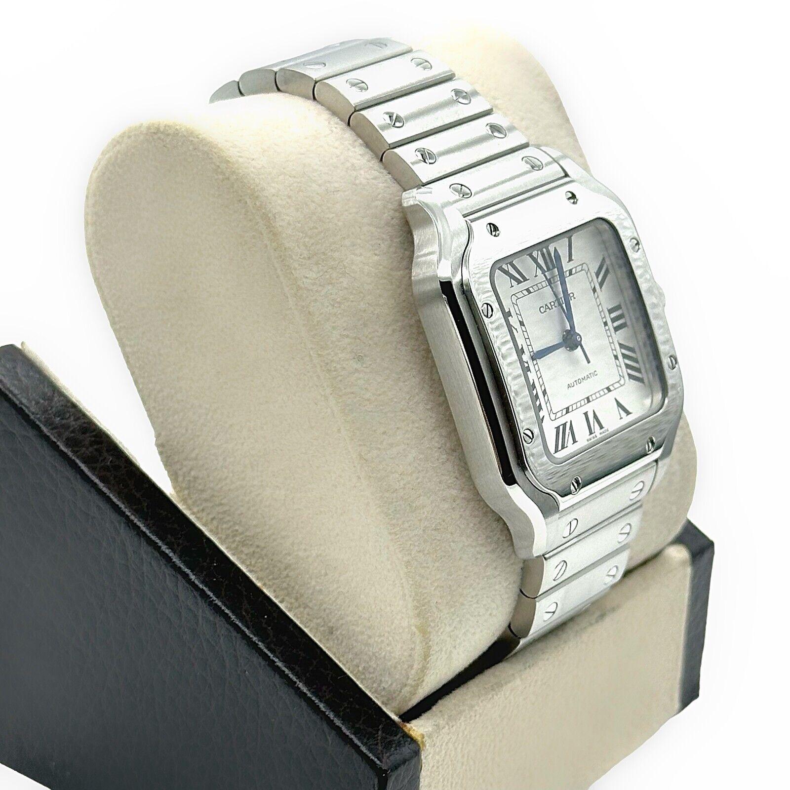 Cartier WSSA0029 Santos Medium Ref 4075 Edelstahl Box Papier 2021 im Zustand „Hervorragend“ in San Diego, CA