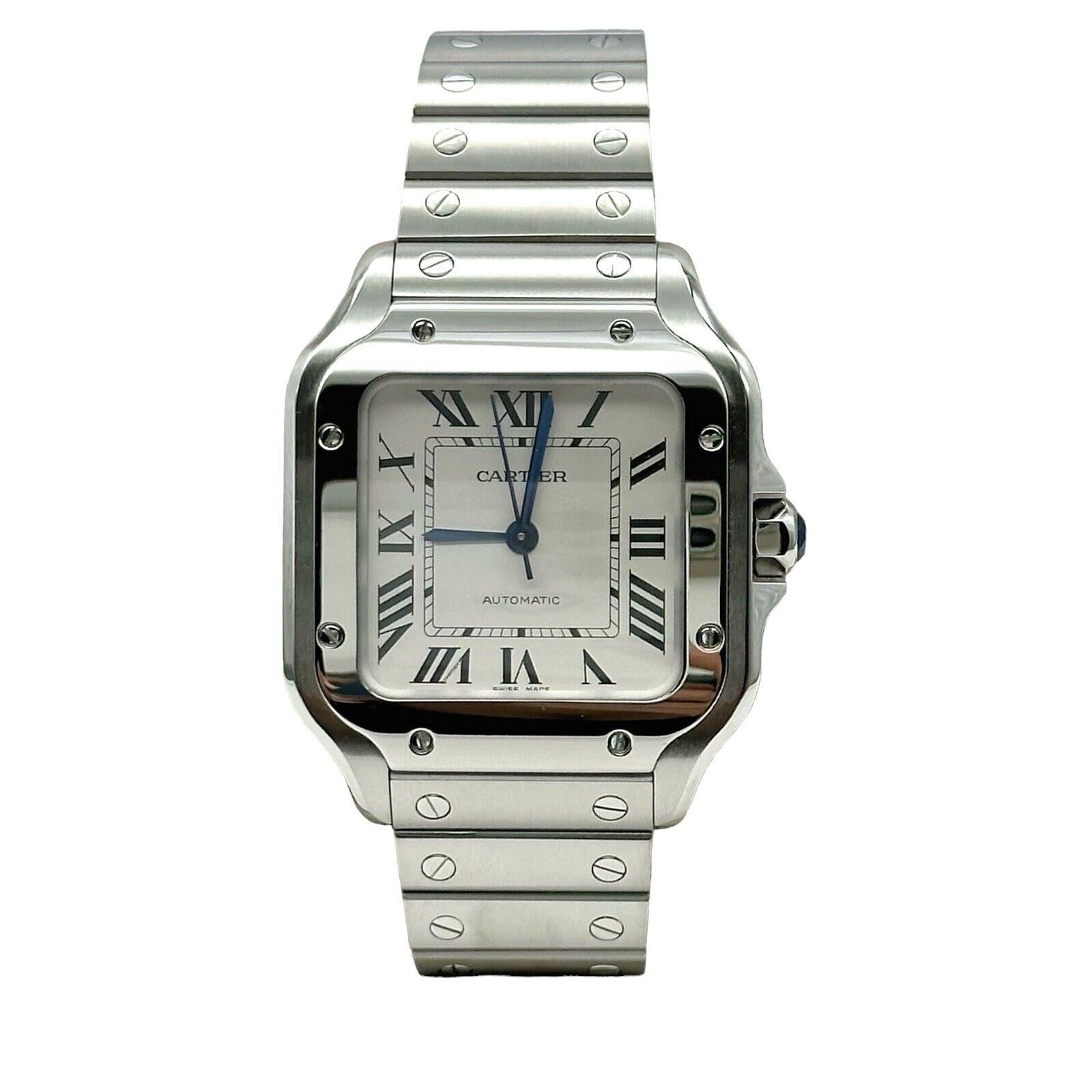 Cartier WSSA0029 Santos Medium Ref 4075 Edelstahl Box Papier 2021 1