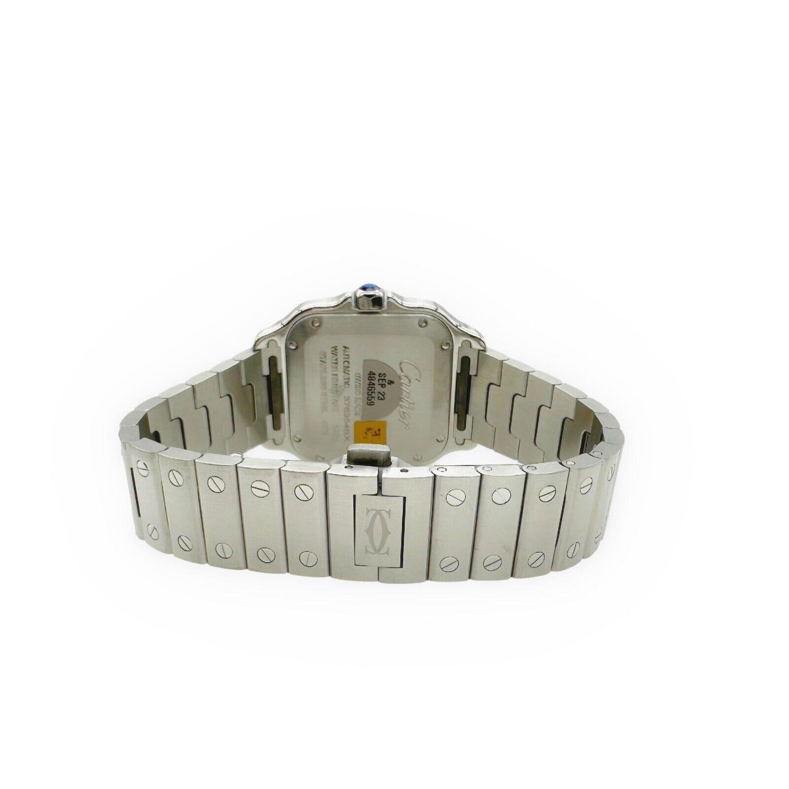 Cartier WSSA0029 Santos Medium Ref 4075 Edelstahl Box Papier 2021 2